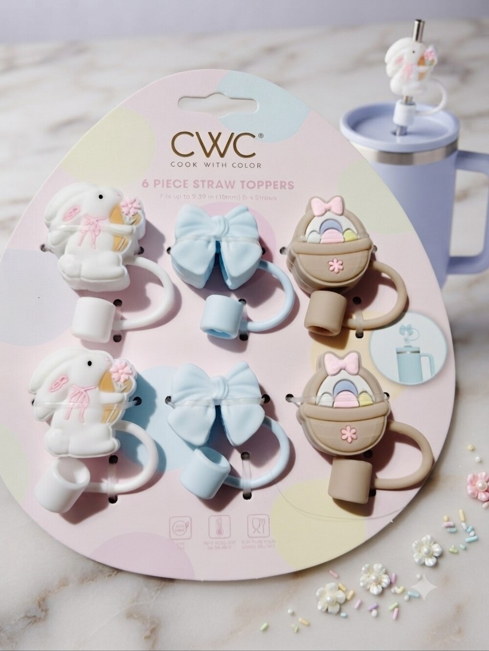 CWC 6-piece straw topper set